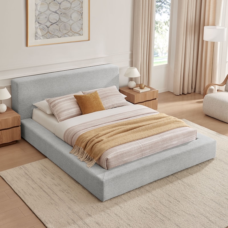 Luma Chenille Upholstered Platform Bed Frame