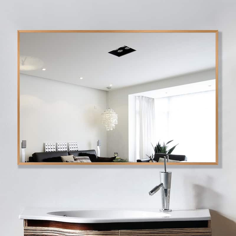 Modern Thin Frame Wall-mounted Vanity Mirror (Set Of 2) - 38*26