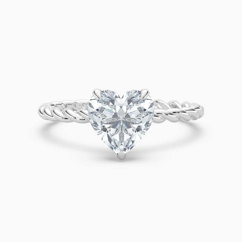 Auriya 14k Gold Lab Grown Heart Diamond Twisted Hidden Halo Engagement Ring 1.00 to 5.00 ct. tw. (F-G, VS) - 6.5 - 3.00 carats - White