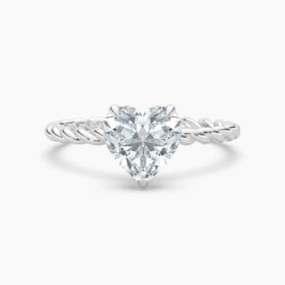 Auriya 14k Gold Lab Grown Heart Diamond Twisted Hidden Halo Engagement Ring 1.00 to 5.00 ct. tw. (F-G, VS)