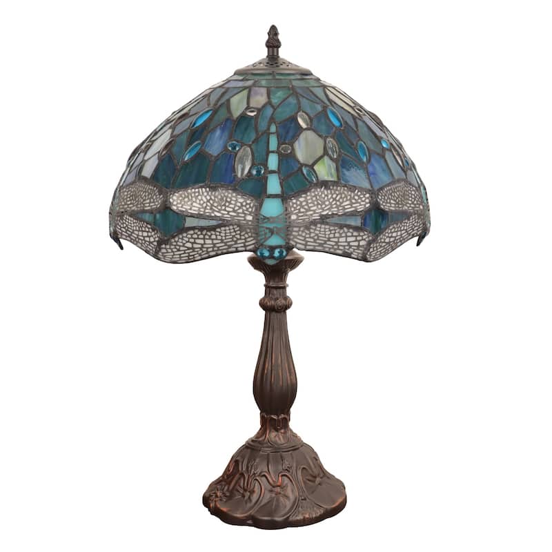 Tiffany-Style 1-Light Dragonfly Table Lamp 12" Shade