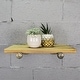 preview thumbnail 30 of 47, Somerville Farmhouse Industrial Wall Shelf 18-Inch Wide - Natural Wood with Brushed Brass and Grey Metals