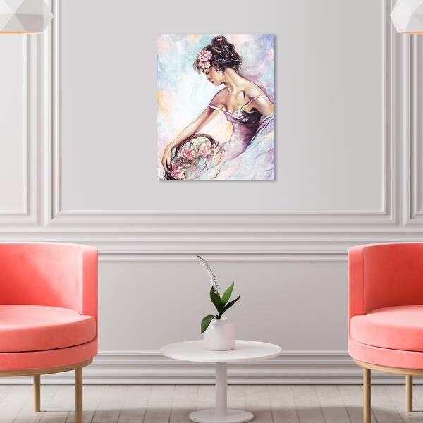 strapless open back dress Watercolor Shores Maxi Dress in Pink main image 1