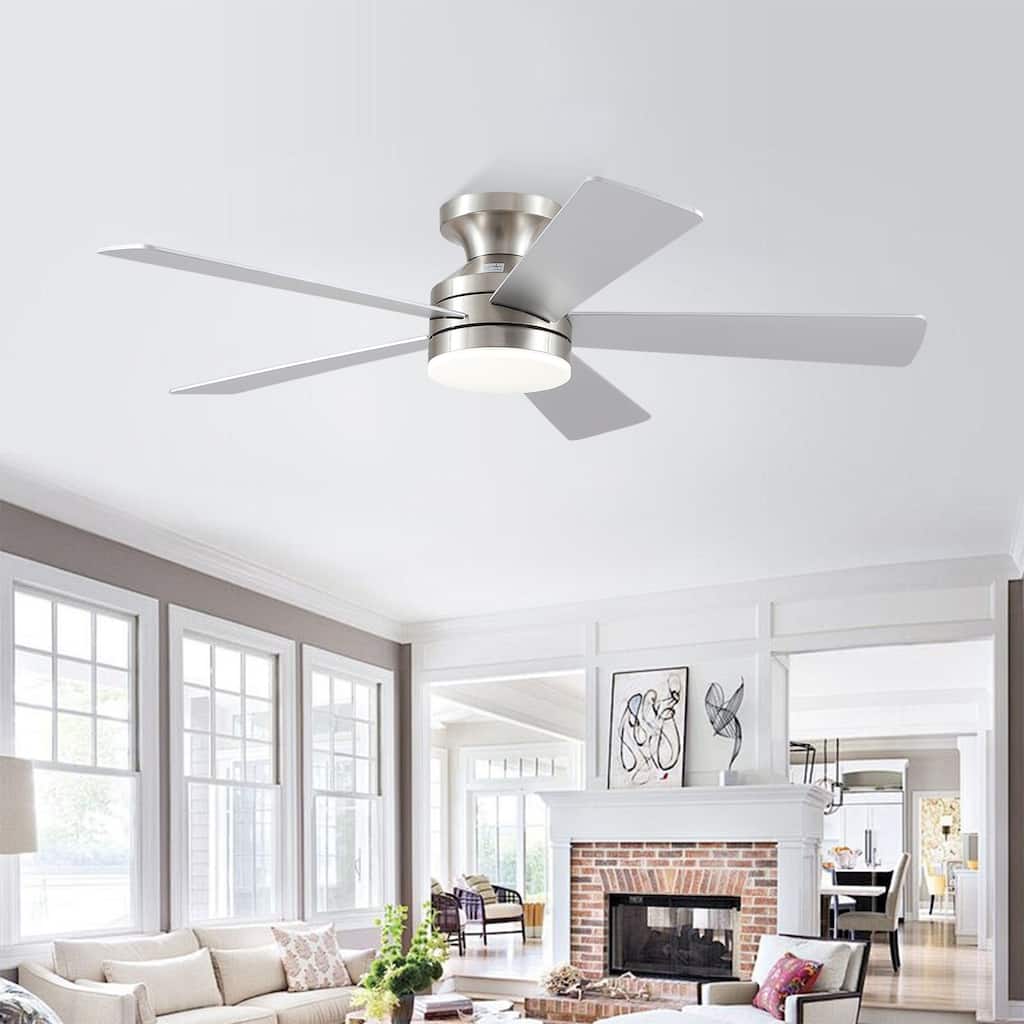46" Low Profile Ceiling Fan with Light and Remote 3 Color Temperature Dimmiable LED,Powerful Air - 46 Inches
