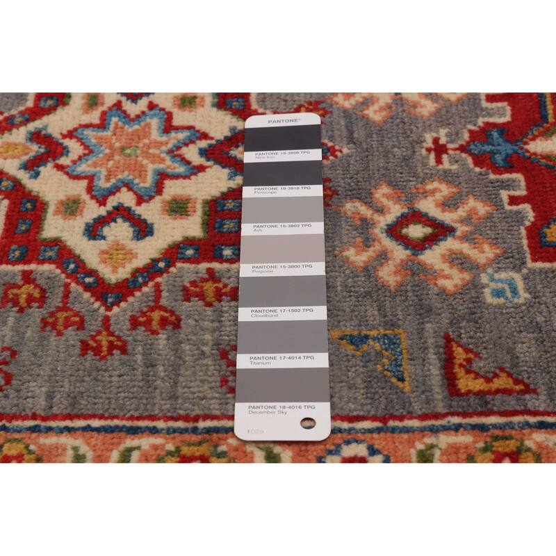 ECARPETGALLERY Hand-knotted Uzbek Ghazni Grey Wool Rug - 2'8 x 4'1