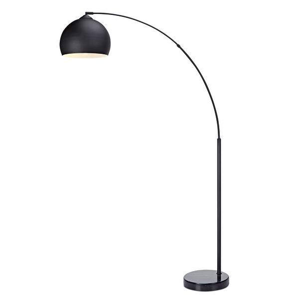 slide 2 of 5, Arquer Arc Metal Floor Lamp with Bell Shade, 67", Black