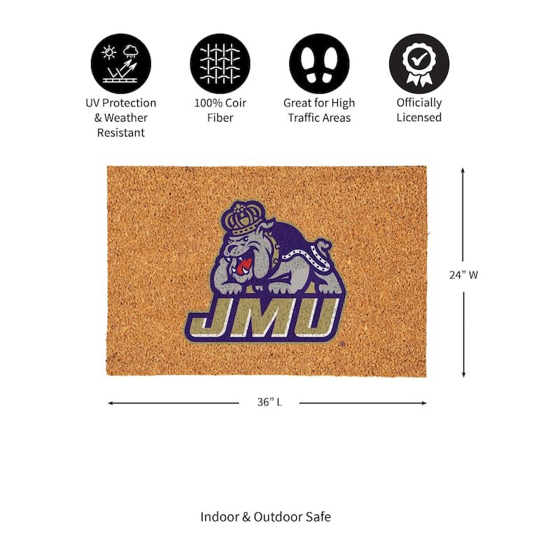 James Madison University Full Color Indoor/Outdoor Coir Mat