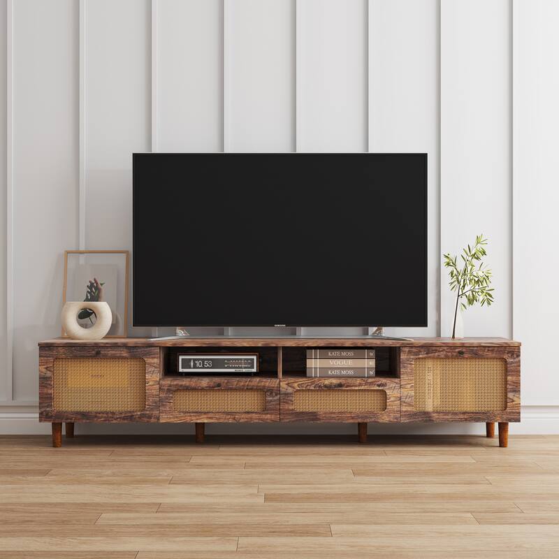 TV Stand Modern Wood Media Entertainment Center Console Table Bed