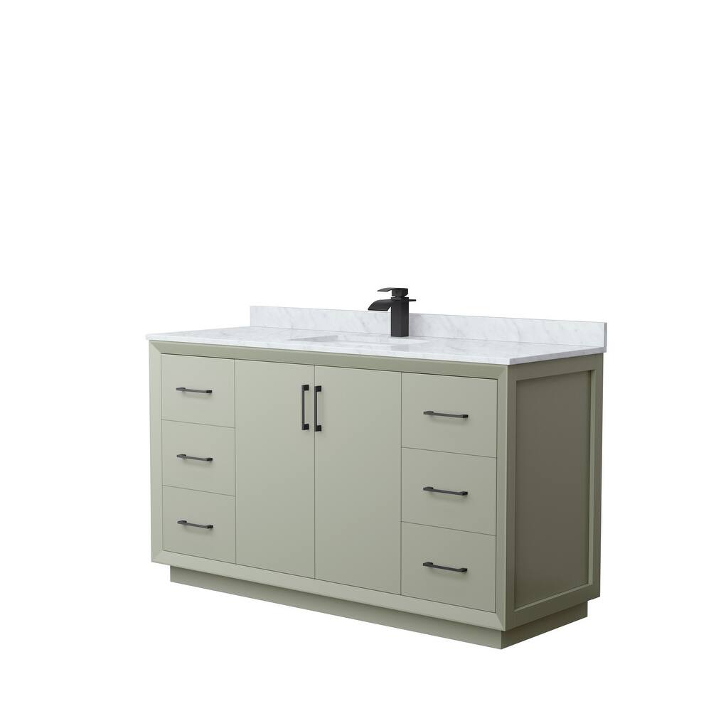 Strada 60-Inch Single Vanity Set, Carrara Marble Top