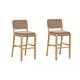 preview thumbnail 13 of 58, Nathan James Cohen Faux Leather Counter or Bar Height Stool, Solid Wood Frame with Footrest and Woven Leather Back