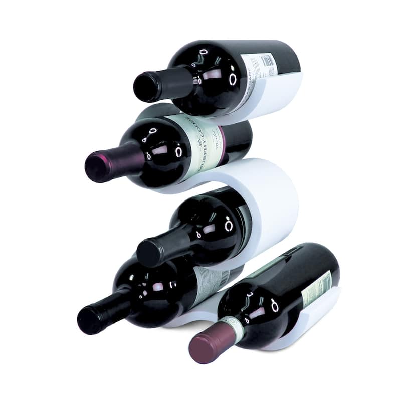 CoTa Global Infinity Wine Rack Contemporary White Wooden Wine Holder - 9.5"L x 9.5"W x 12"H inches