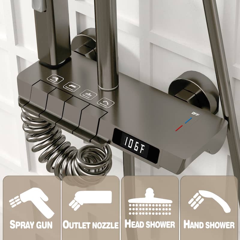 Thermostatic Shower System, Digital Display Bathroom Shower Faucet Set