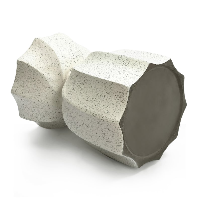 Cement Hourglass Round Side and End Table, Indoors & Outdoors