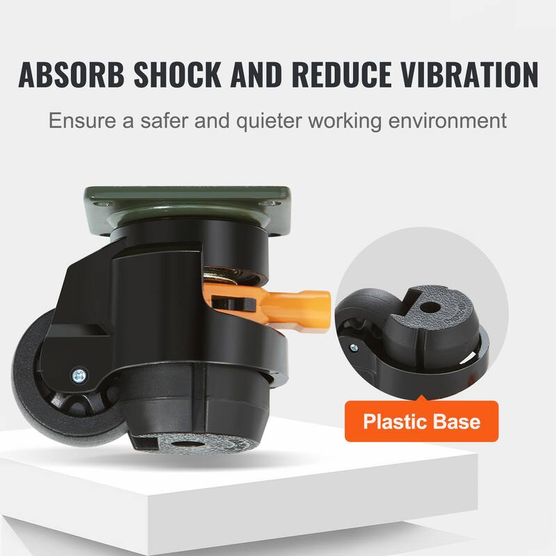 UIMOSO Leveling Casters, 4-Pack Heavy Duty 360° Swivel Caster Wheels Hold up to 1100 lbs Load, 2 inches Caster Diameter