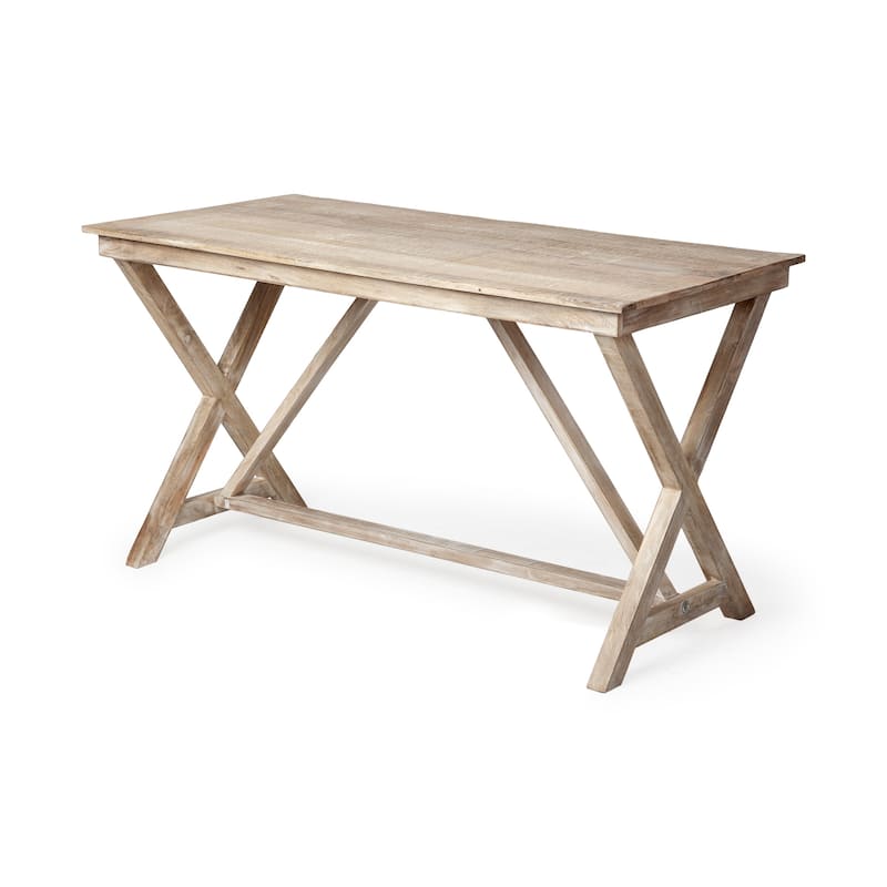 Tracy Light Brown Solid Wood w/ X Frame Desk