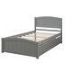 preview thumbnail 2 of 6, Twin Size Platform Bed with Built-In Storage Drawers Solid Wood Frame with Slatted Support