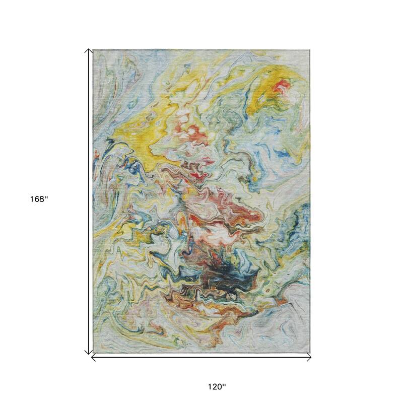 HomeRoots Abstract Transitional Rectangle Outdoor Rug