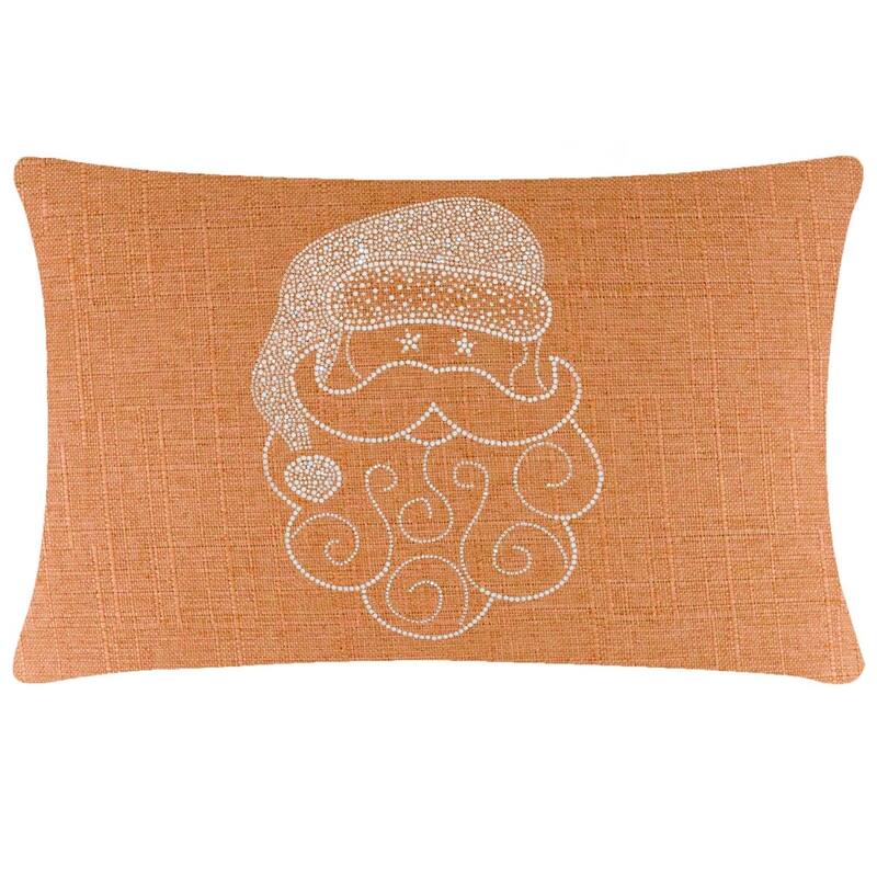 Sparkles Home Santa Rhinestone Pillow - Orange - 14 x 14
