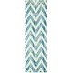 preview thumbnail 40 of 121, SAFAVIEH Dip Dye Marybeth Hand-tufted Wool Chevron Area Rug 2'3" x 10' Runner - Ivory/Turquoise - Runner