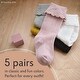 preview thumbnail 3 of 5, CozyWay Baby Knee High Non-Slip Socks, Cable Knit With Grips, 5 Pairs 18-36 Months