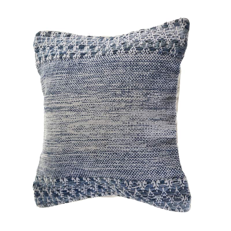 Sevita Blue and Ivory Textured Throw Pillow