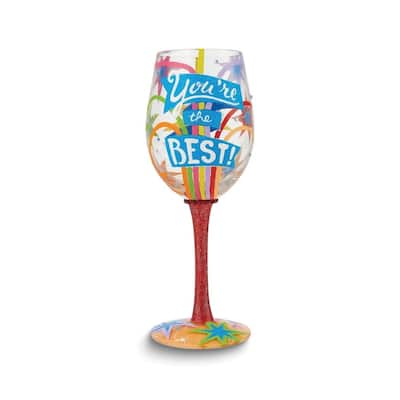 Curata Hand-Painted YouRe The Best Wine Glass