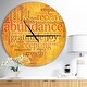 preview thumbnail 1 of 6, Designart 'Abundance Gratitude Joy Heart' Oversized Quote Wall CLock 23 in. wide x 23 in. high