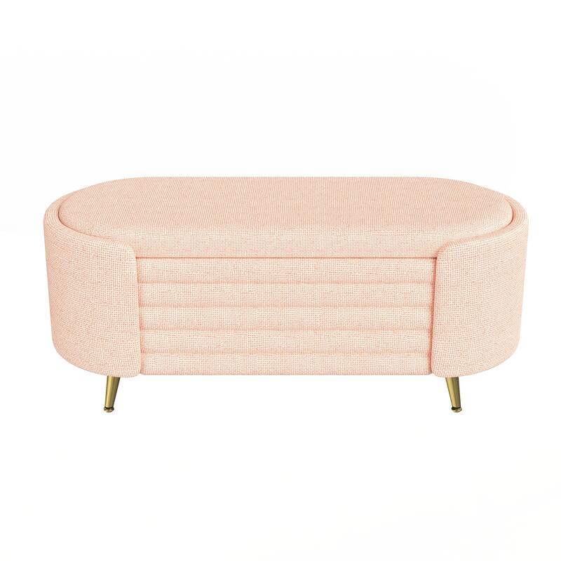 Modern Storage Ottoman Upholstered Storage Bench End of Bed Bench Entryway
