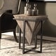 preview thumbnail 2 of 3, 25.25" Brown and Black Upside Down Triangle Accent Table