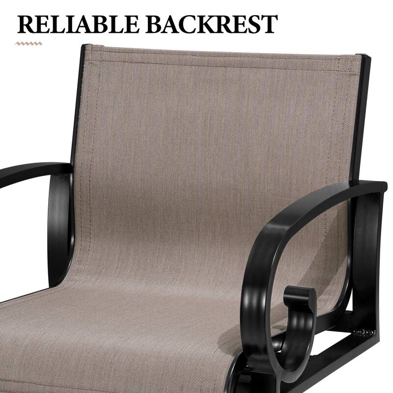 VredHom Outdoor Patio Bar Stools Swivel Bar Chair Sunbrella Textilene Sling - 20.1 in W x 44.3 in H