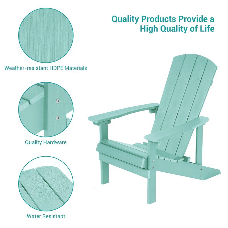 Bonosuki Outdoor HIPS Weather-Resistant Plastic Adirondack Chairs