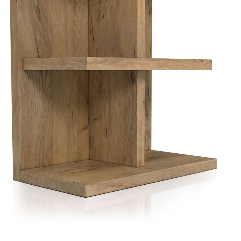 DH BASIC Contemporary Oak 71-inch 8-Open Shelf Bookshelf by Denhour