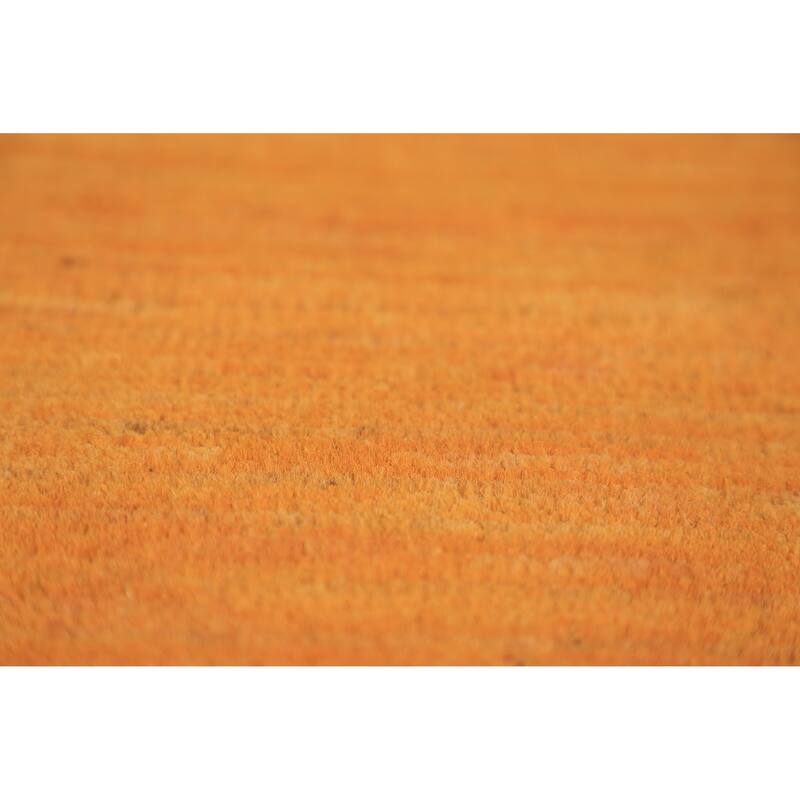 Gabbeh Modern Rug Hand-Knotted Striped Wool Carpet - 3'5" x 4'11"