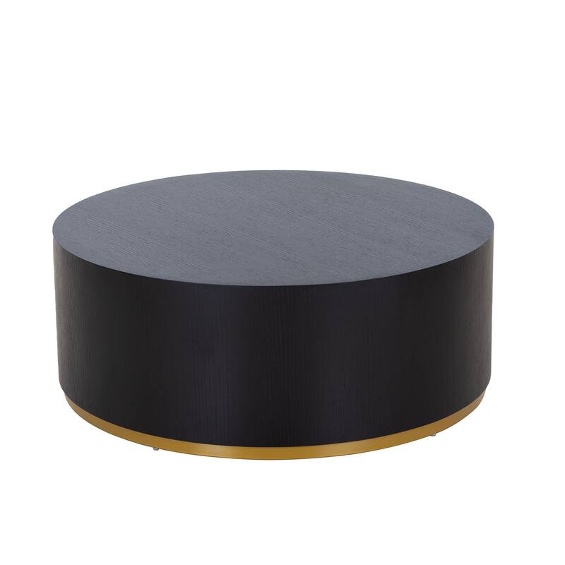 Fully Assembled Black Round Coffee Table - Perfect Side Table for Living Room - Black