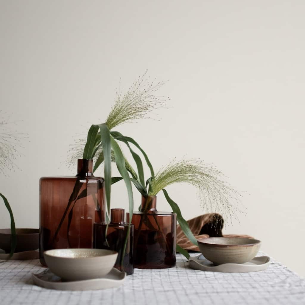 Extra Large Glass Bottle Vase with Pipe Mouth - 8.25" - Red