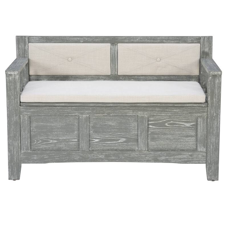 Dahlia Wood Flip Top Storage Entryway Bench