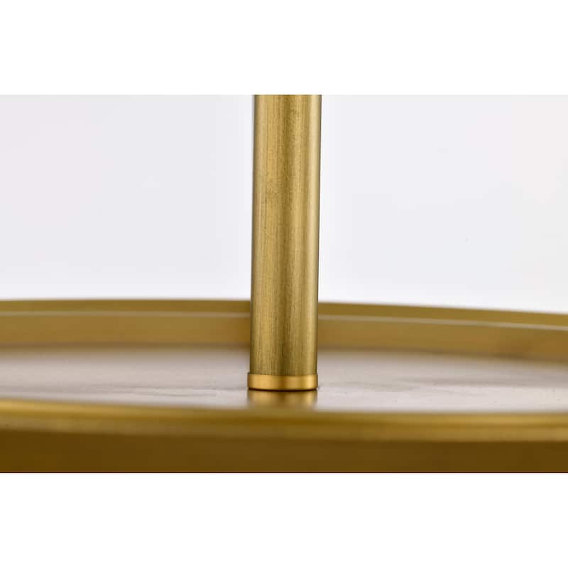 Rowen 4 Light Semi Flush - Natural Brass Finish - Etched White Glass - Natural Brass