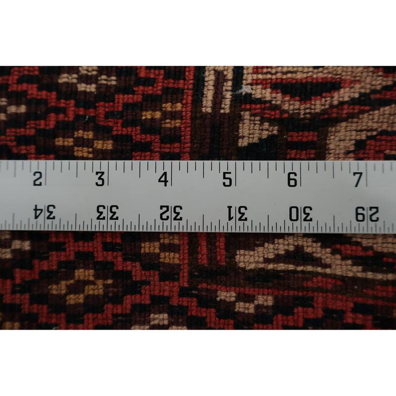 Hand Knotted Oriental 100% Wool Carpet Traditional Geometric Red Bokhara Area Rug - 9' 5'' X 5' 10''