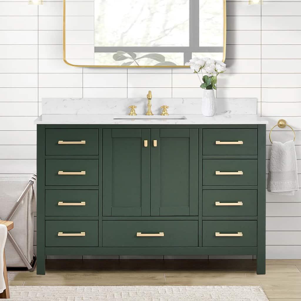 Prismora 54 inch Bathroom Vanity Set in Juniper Green