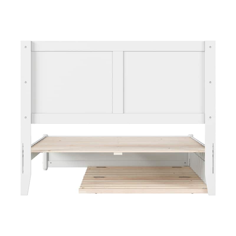 Clayton Platform Bed with Panel Footboard and Twin Trundle