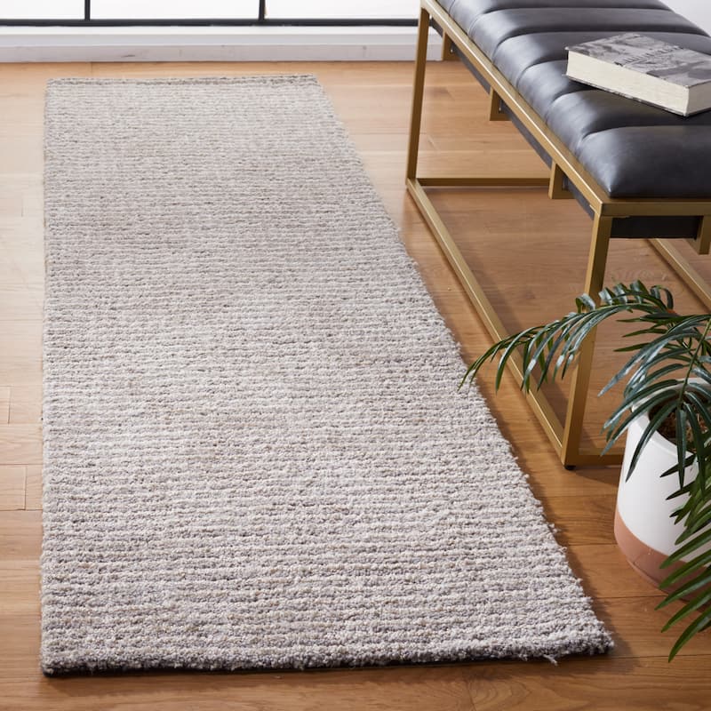 SAFAVIEH Handmade Soho Stojanka Modern Rug - 2'3" x 8' Runner - Silver