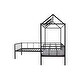 preview thumbnail 9 of 7, Twin Size Sturdy Metal Frame Playhousebed with Seating Area,Easy Sssemble,Exclusive Space for Them During the Playtime.