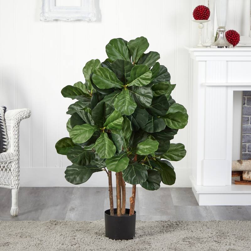 Artificial Art Deco Tree - 3.5Ft Indoor Decorative Foliage Tree, Natural Trunk Design, Home Office Decor - 3.5ft.