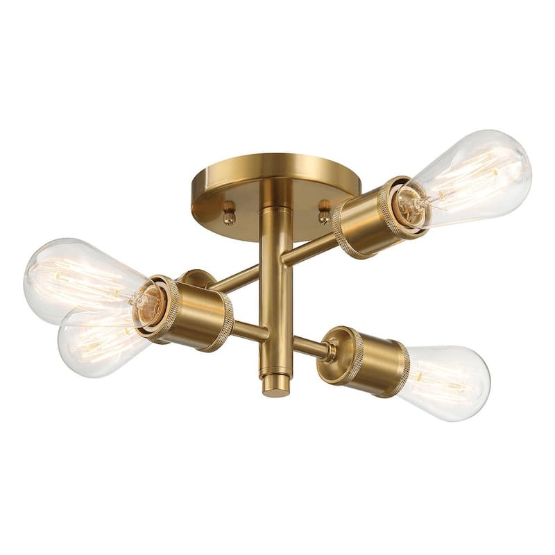 Four Lights Semi Flush Mount Hallway Kitchen Bedroom Living Room Ceiling Pendant 11"W × 6.5"H