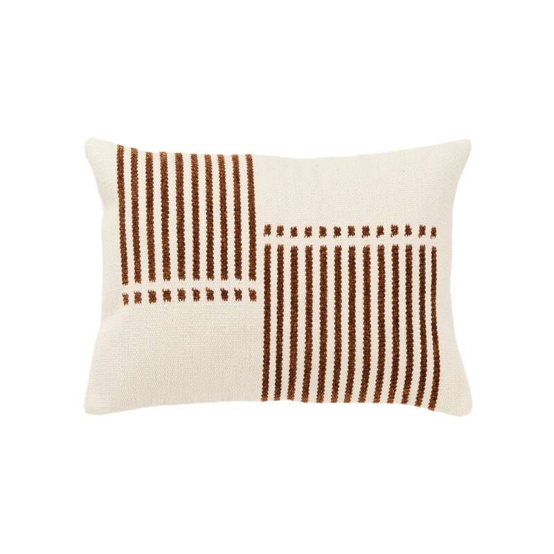 Rizzy Home Transitional Natural Poly Filled Decorative Pillow 14"x20" - Natural/Camel