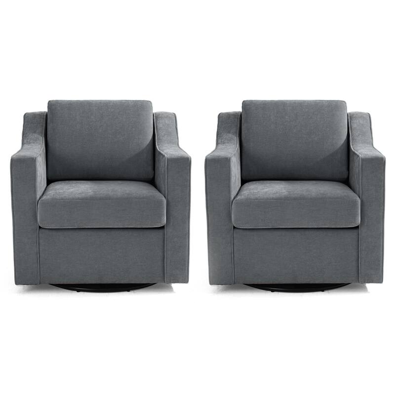 Modern Swivel Upholstered Armchair Accent chair Set of 2