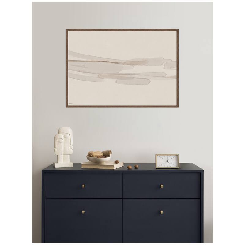 Kate and Laurel Neutral Tones by Gabrielly Guedes Framed Canvas Wall Art Print