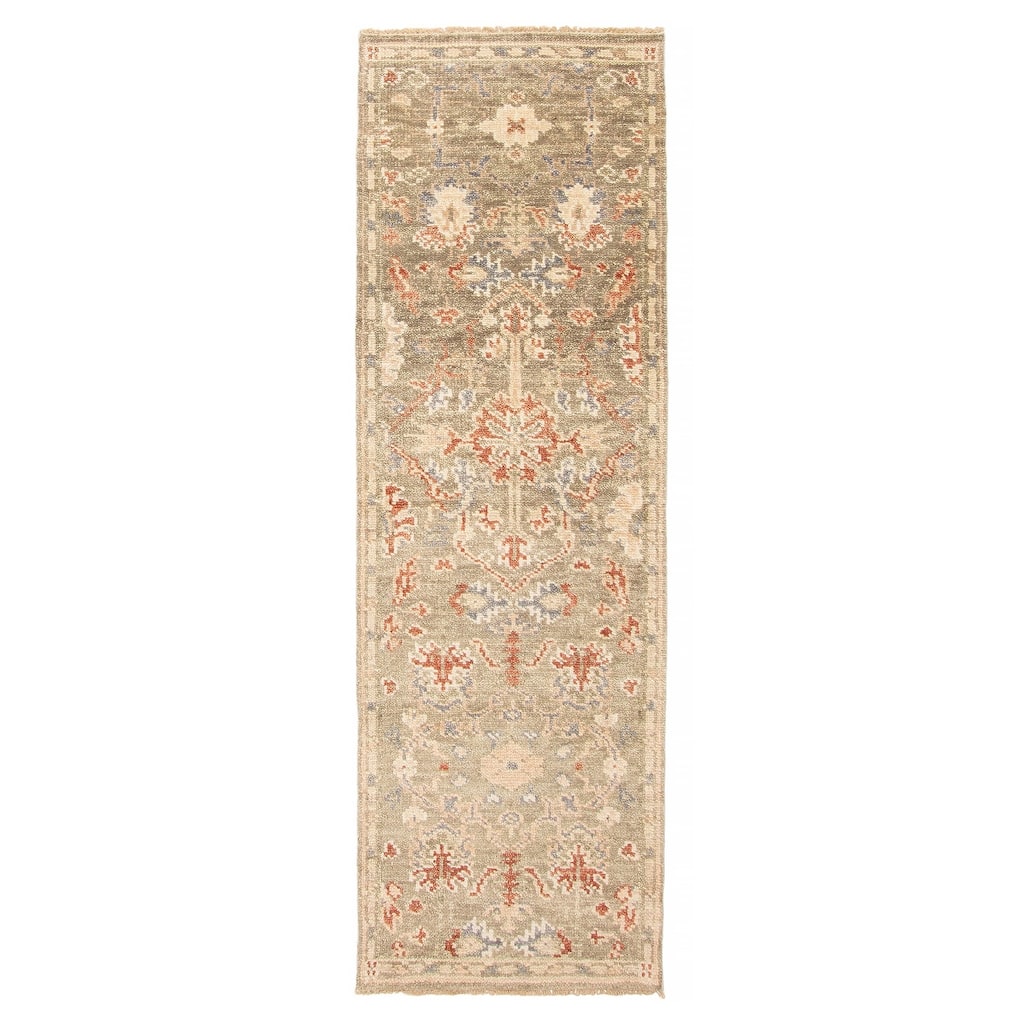 ECARPETGALLERY Hand-knotted Jules Serapi Olive Wool Rug - 2'6 x 7'10