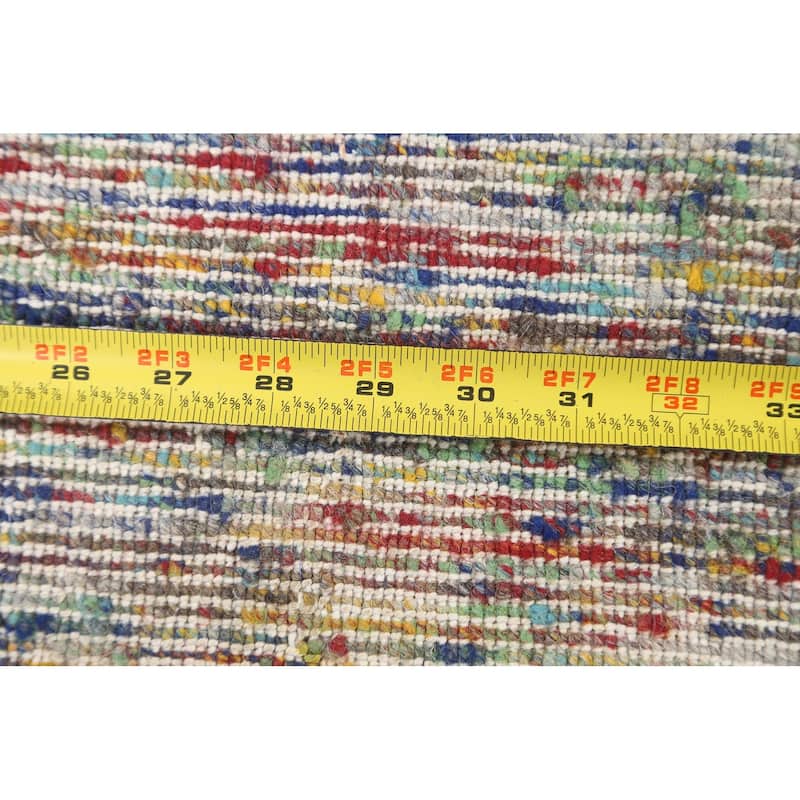 Hand Knotted Oriental 100% Wool Carpet Tribal Abstract Multi-Colored Gabbeh Area Rug - 8' 1'' X 5' 3''