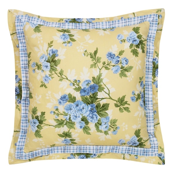 Laura Ashley Cassidy Floral Yellow Cotton Comforter Bonus Set - On
